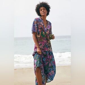 Anthropologie The Kallie Flowy Maxi Dress Sz XXSP 100% Cotton